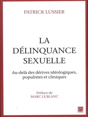 cover image of La délinquance sexuelle